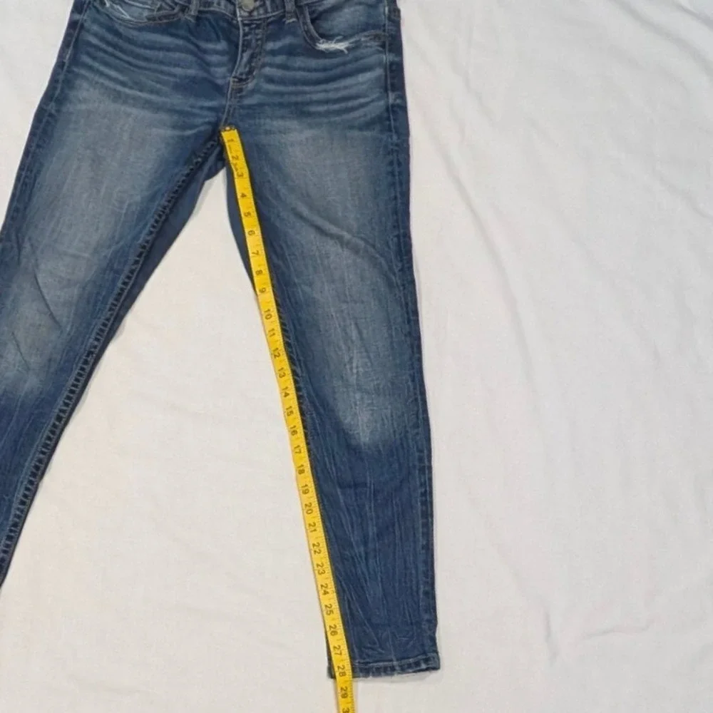 BKE Payton Ankle Skinny Jeans Womens Mid Rise Medium Wash Distressed Denim 27